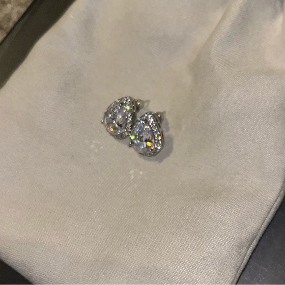 Teardrop Rhinestone Earrings - Picture 4 of 4